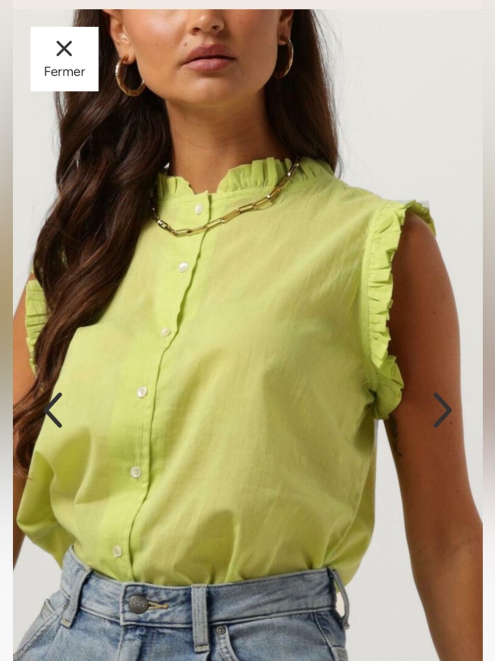 Circle Of Trust - Cristel Blouse Blouses Lime - M - Picture 3 of 7